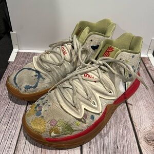 Nike Bandulu X Kyrie 5 Pale Ivory/Dark Orchid Mens Basketball Shoes Size 12